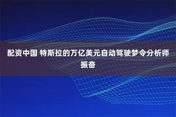 配资中国 特斯拉的万亿美元自动驾驶梦令分析师振奋